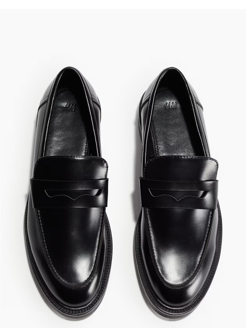 H&M Classic Black Leather Penny Loafers - Women - Picture 2 of 6